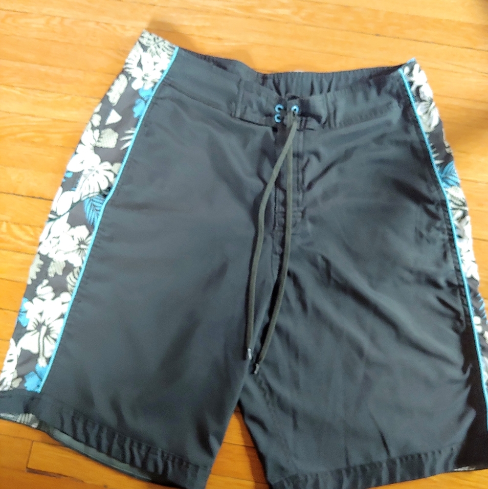 Mens Blue Curl Board Shorts
